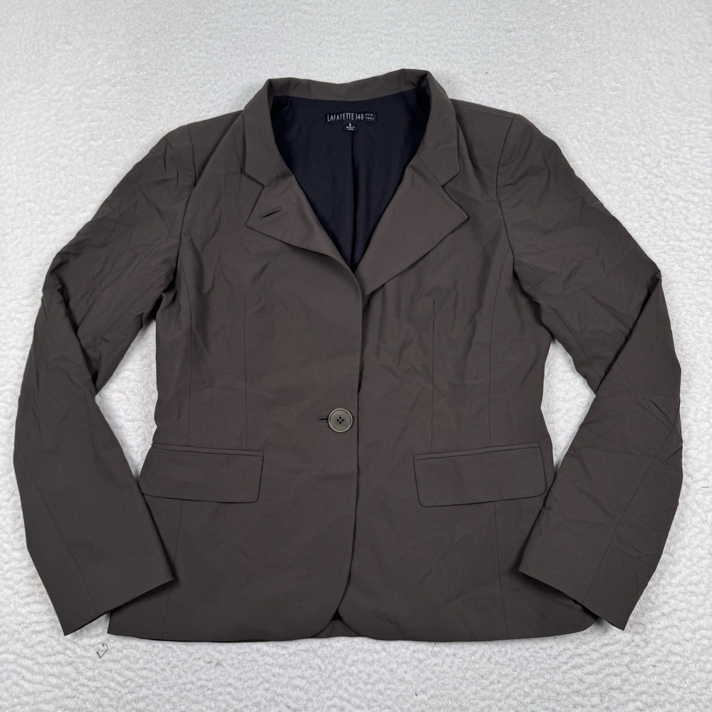 Lafayette 148 NY Stretch Wool Single-Breasted One Button Blazer Academia Size 8